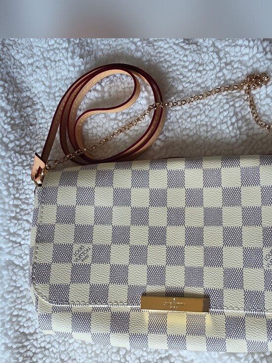 Louis Vuitton Handbags - Louis Vuitton Favorite MM handbag in Damier Azur canvas with gold hardware.